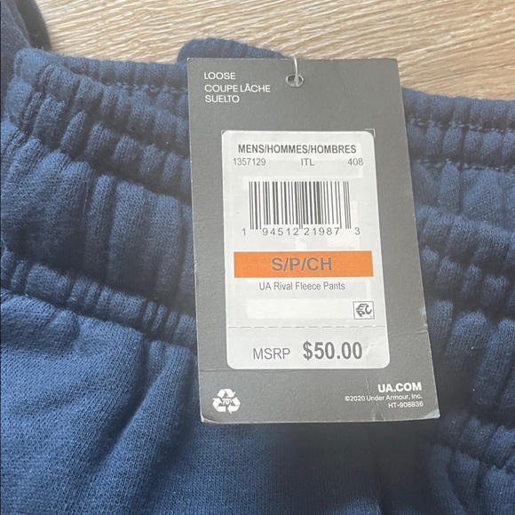 Under Armour Mens Sweatpants - Blue, Gray, Black - Picture 6 of 8